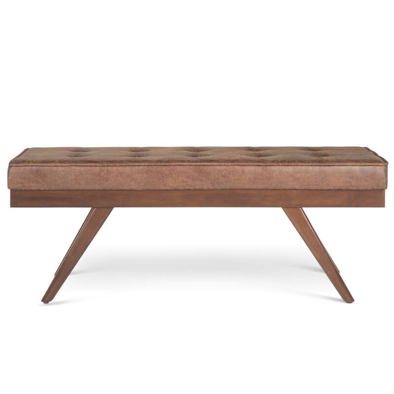 WYNDENHALL Keenan 48 inch Wide Mid Century Modern Rectangle Ottoman Bench