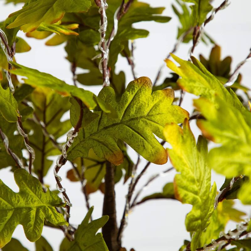 Pre-Lit Oak Artificial Tree - 6' - Warm White LED Lights