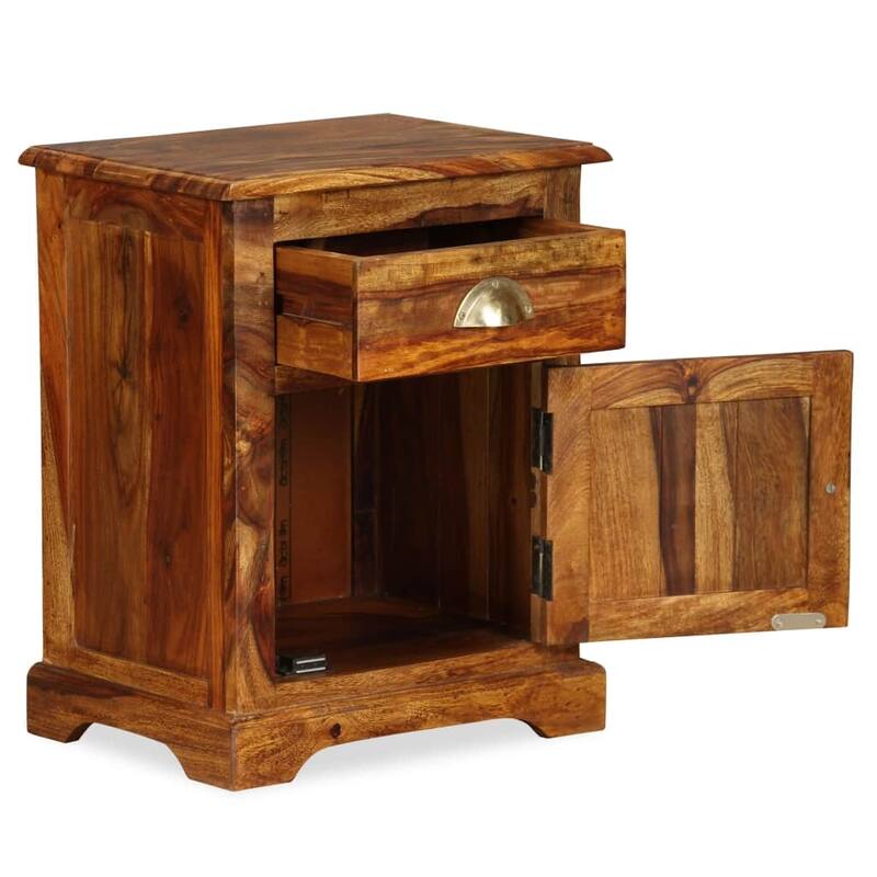 vidaXL Bedside Cabinet 2 pcs 15.8"x11.8"x19.7" Solid Sheesham Wood