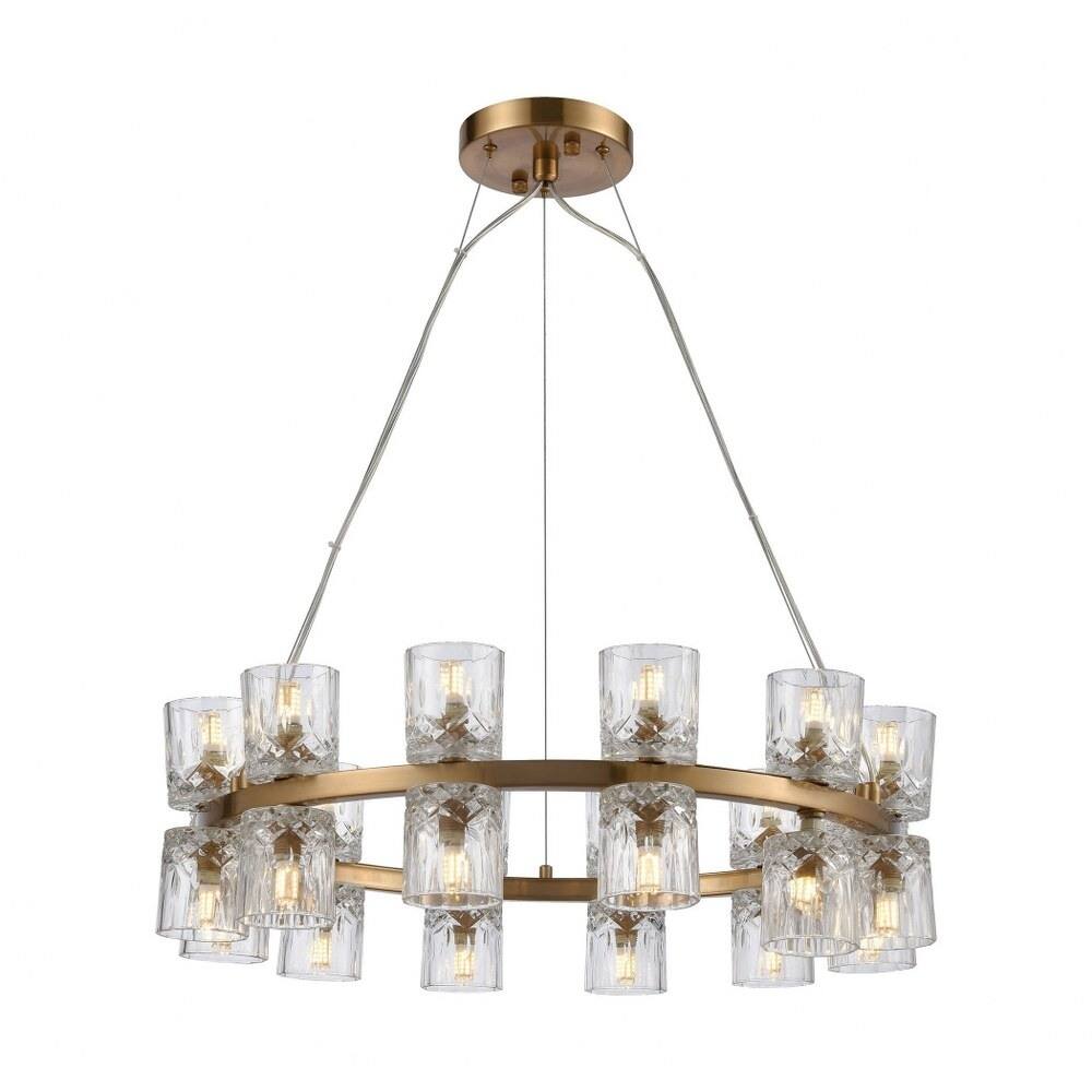 Adelaide Top - Modern/Contemporary Style w/ Luxe/Glam inspirations - - Clear, Satin Brass
