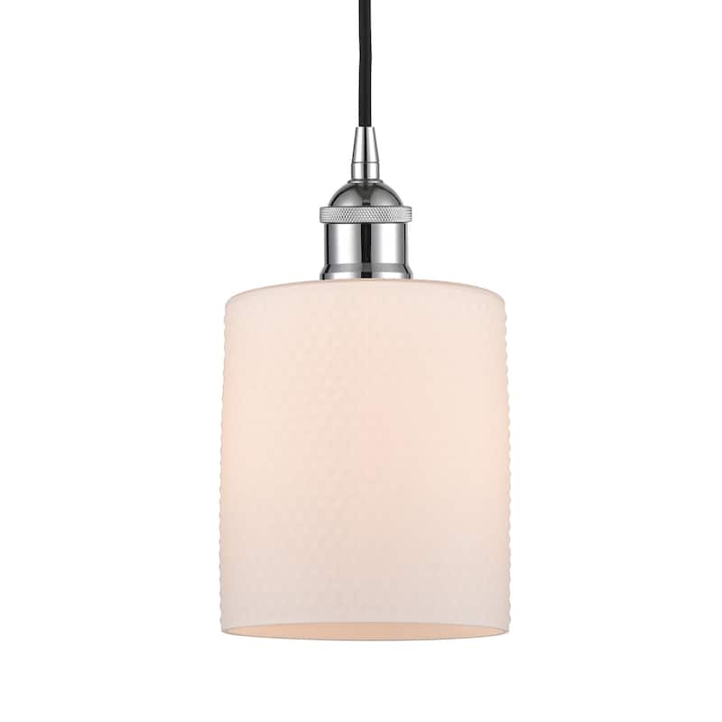 Innovations Lighting 616-1P-10-5 Cobbleskill Pendant Cobbleskill 5" - Polished Chrome / Matte White
