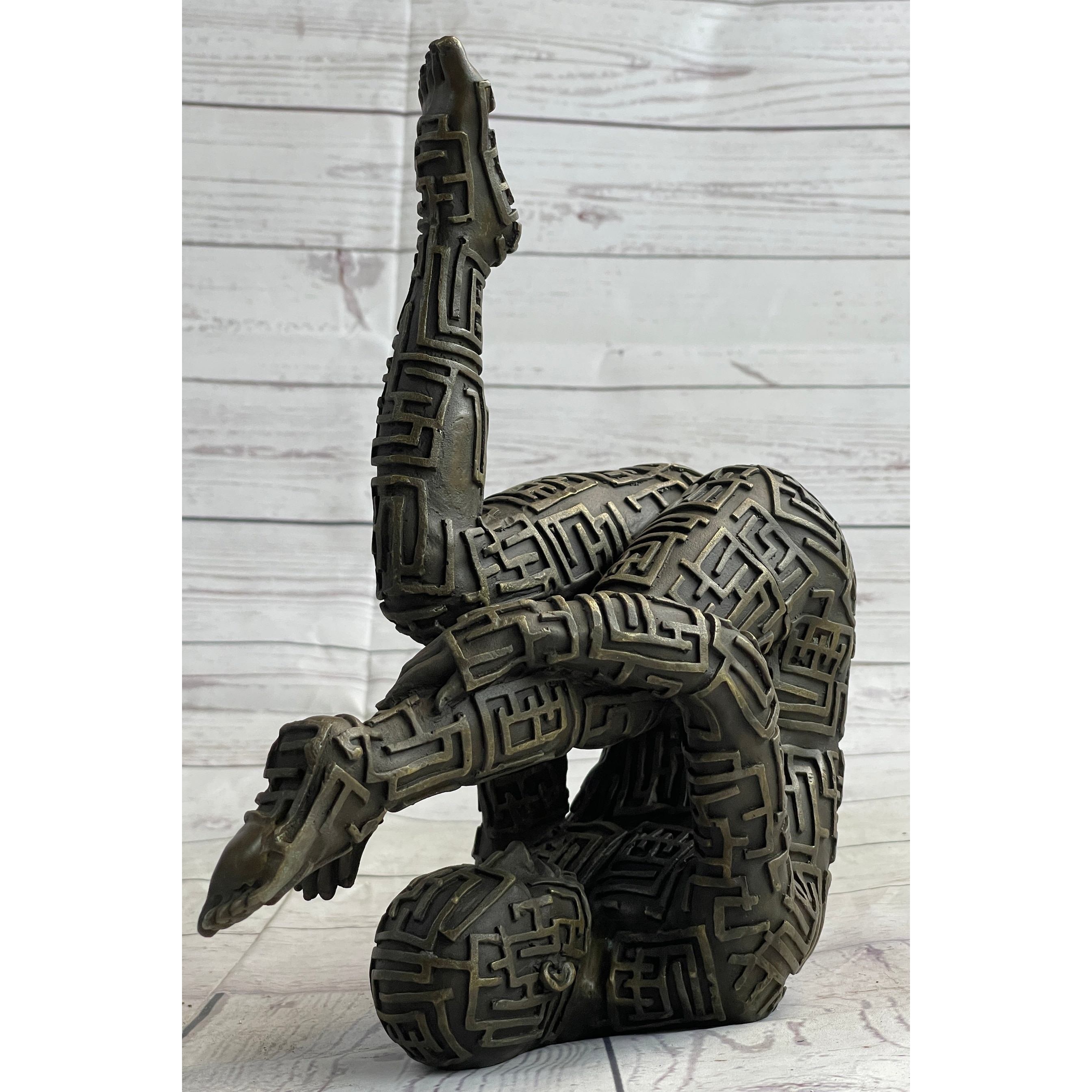 Abstract Modern Art Yoga Exercise Bronze Statue Sculpture Figurine By Dali Decor