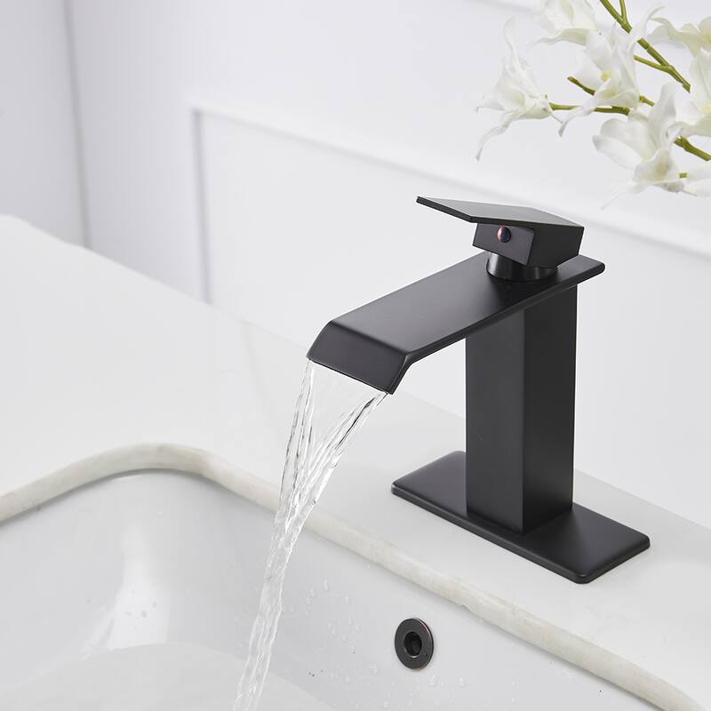Single-Hole Low-Arc Bathroom Faucet with Drain