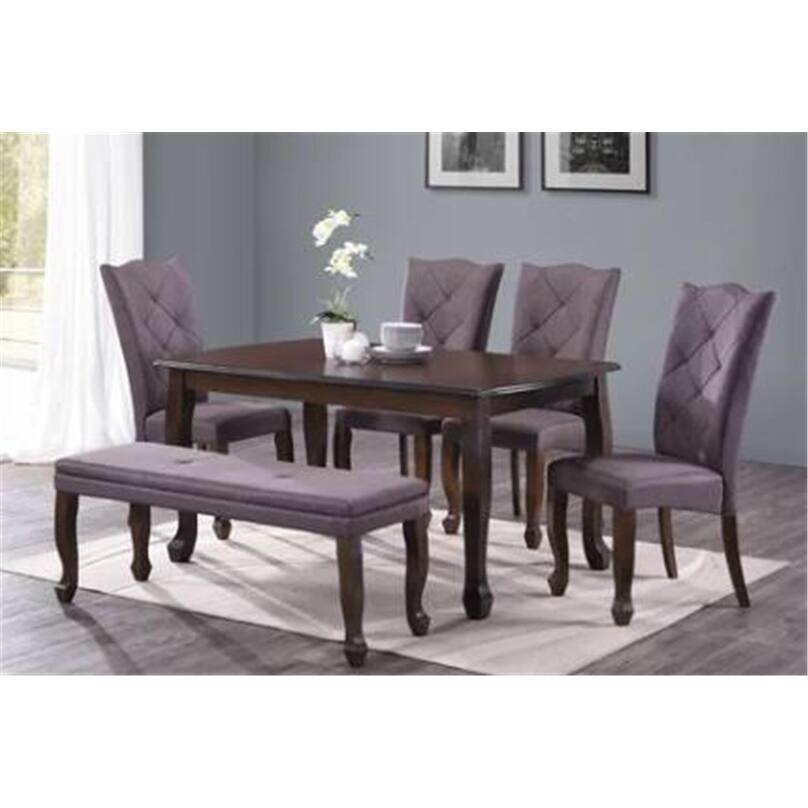 6 Piece Dining Set,Four Chairs & Bench