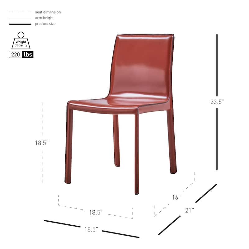 NPD Furniture Gervin Recycled Leather Chair (Set of 2)
