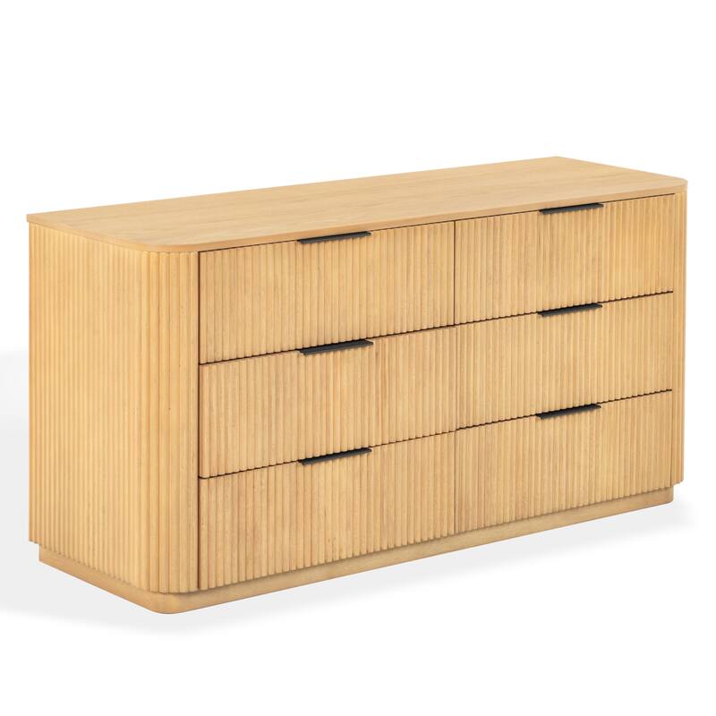 SAFAVIEH Couture Barrymore Reeded Wood 6-Drawer Dresser