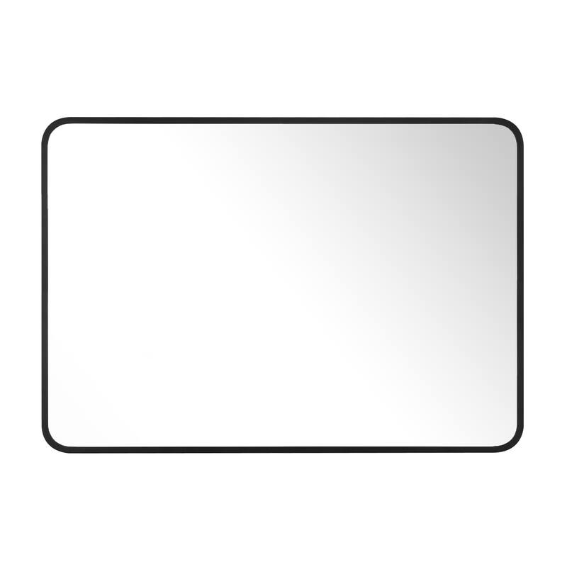 Ledel Modern Rounded Rectangular Metal Framed Bathroom Vanity Mirror