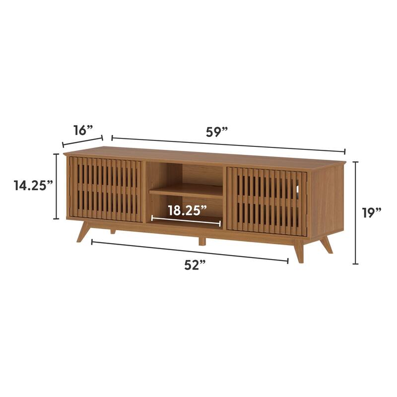 Plank and Beam Mid-Century Modern TV Stand