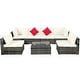 preview thumbnail 6 of 11, 7 PCS Patio Furniture Set Sectional Rattan Sofa Set with Coffee Table Off White
