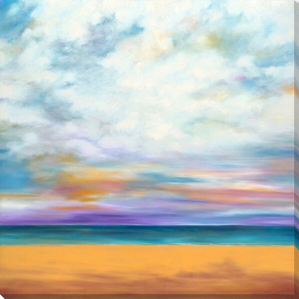 Merigold Orange And White Clouds Painting Square Wall Art Decor 18 X 18 N A