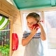 preview thumbnail 7 of 15, Teamson Kids Agnes Wooden Playhouse with Garden Window, Fixed Bench & Flower Boxes, Tan