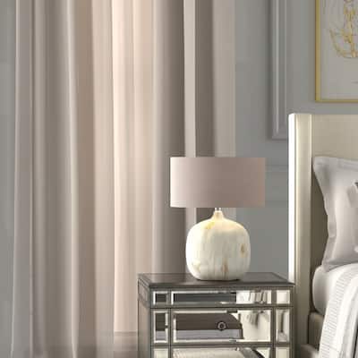Metal Table Lamp Rounded Base Drum Shade Glam Modern Accent Lighting - 21.5" x 21.5" x 28"
