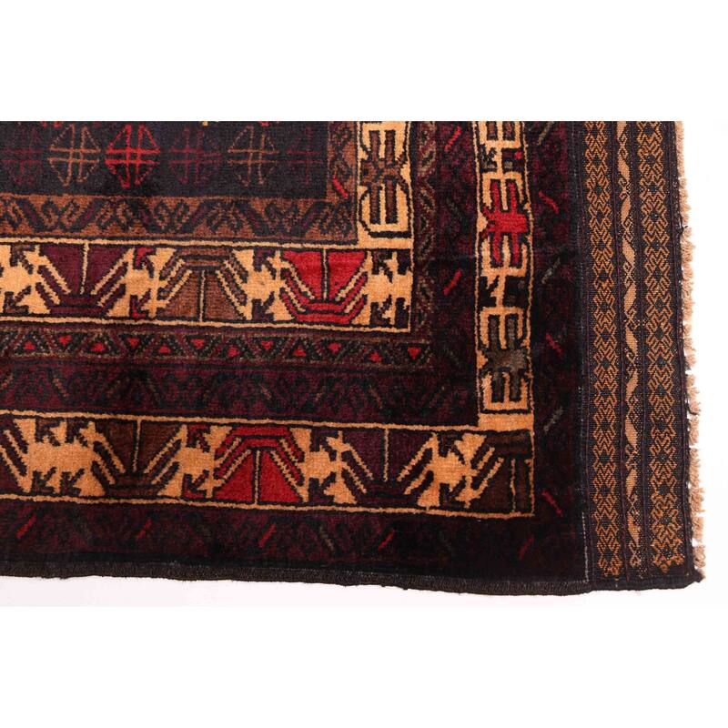 ECARPETGALLERY Hand-knotted Teimani Black Wool Rug - 3'7 x 6'5