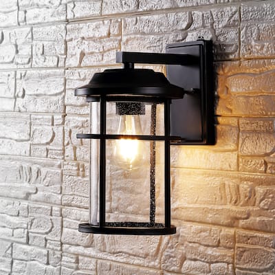 SAFAVIEH Lighting Cianna Outdoor Wall Sconce - 8"W x 10"D x 14"H