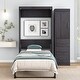 preview thumbnail 3 of 10, Twin Size Storage Murphy Bed with Wardrobe and Drawers, Save Space Wood Wall Bed Frame, Can be Folded into a Cabinet, Grey