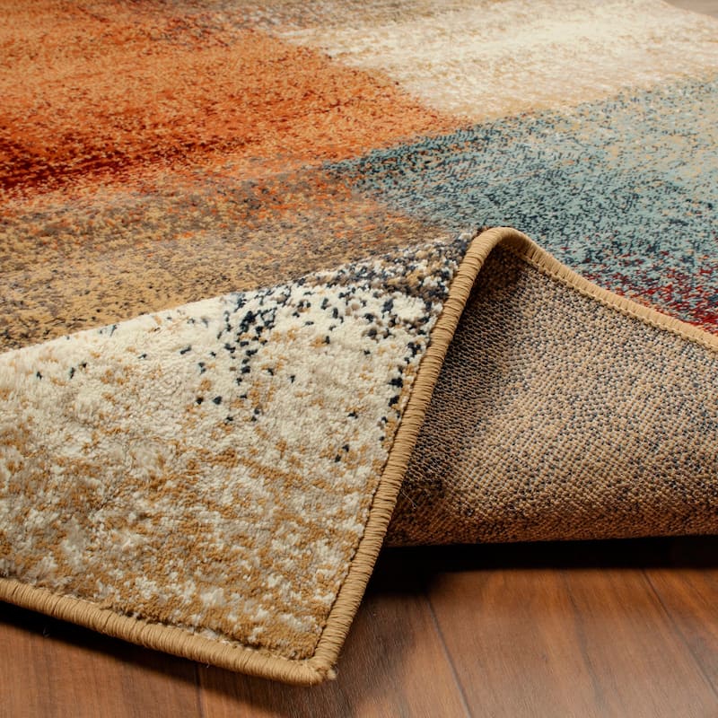 Modern Geometric Patchwork Indoor Area Rug or Runner
