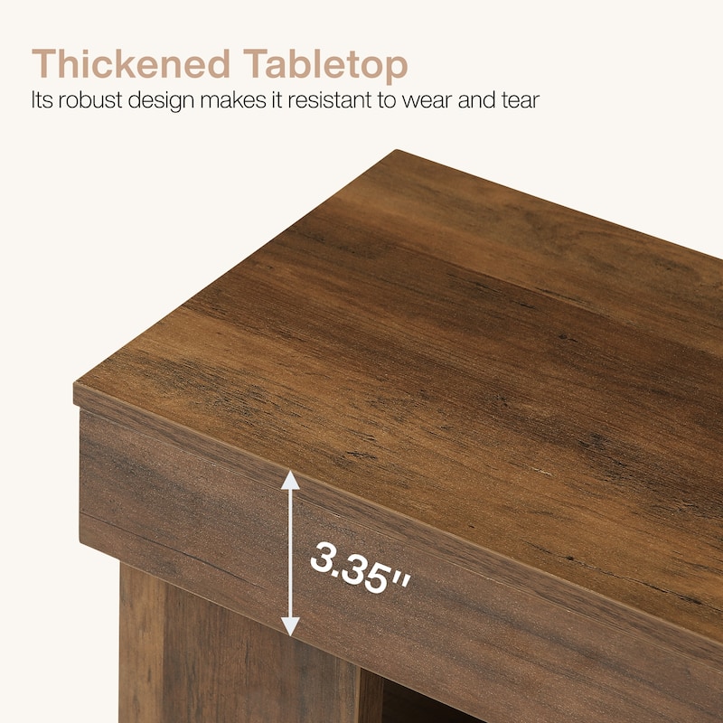 59-inch Rustic Shoe Bench for Entryway