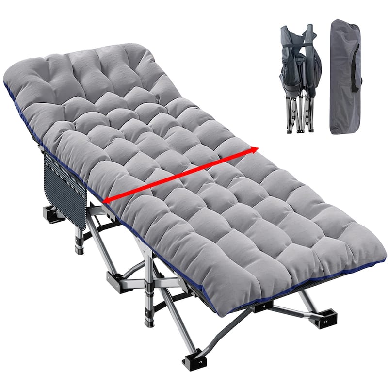 DoCred Oversized Folding Camping Bed, Portable Sleeping Bed Cot - 75"x28"x14"