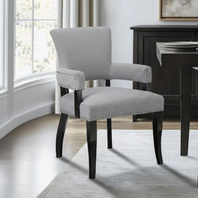 Madison Park Dawson Arm Dining Chair - Single - Grey - Short