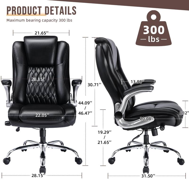 Ergonomic Design PU Leather Adjustable Lumbar Support Swivel Office