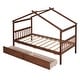 preview thumbnail 23 of 41, Twin Size Wooden House Bed with Drawers