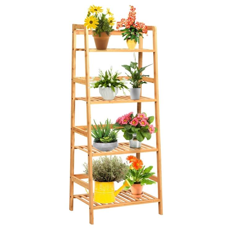 4-Tier Shelf with Guardrails for Living Room, Kitchen and Study Use - 19" x 12.5" x 45"