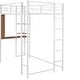 preview thumbnail 13 of 18, White Twin Size Metal Loft Bed with Ladder, Fence, 2 Shelves and Desk for Bedroom