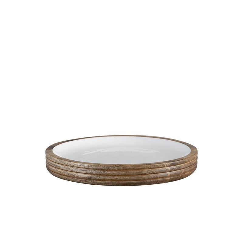 Mango Wood Round Platter Set of 2