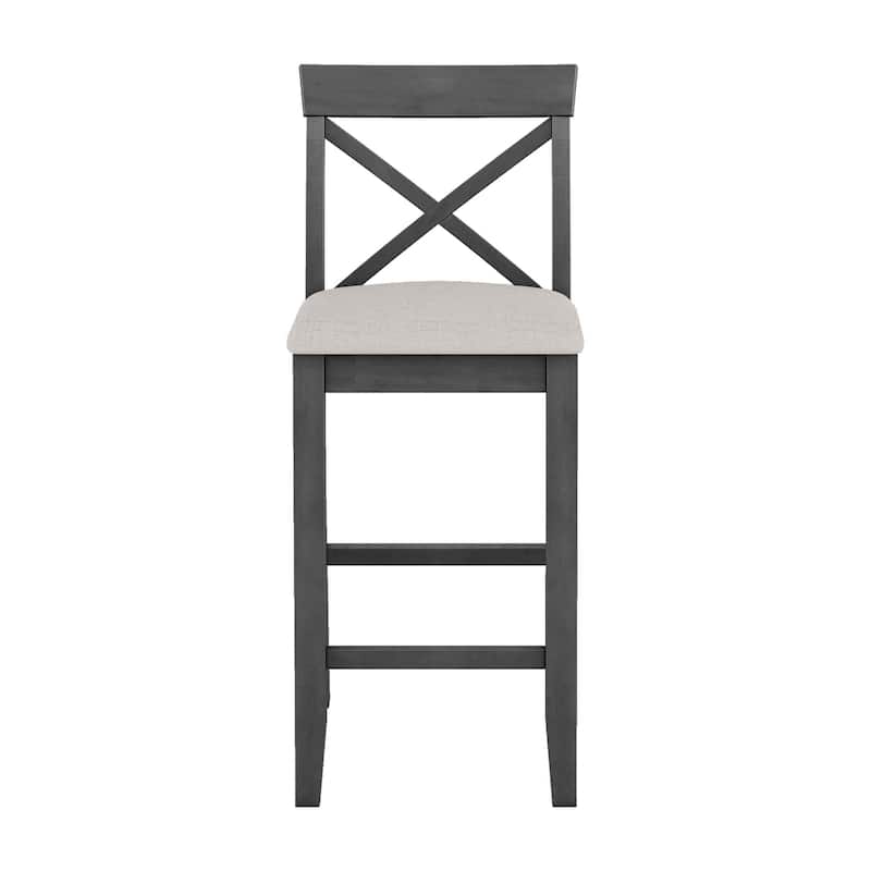 Roomfitters 3-Piece Bar Height Dining Set, 48" Wood Breakfast Nook Table with 2 X-Back Chairs for Small Spaces