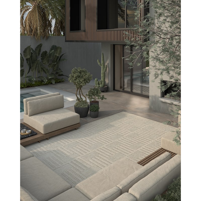 Momeni Vines Geometric Indoor Outdoor Rug