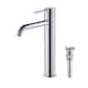 Luxury Solid Brass Single Hole Bathroom Vessel Sink Faucet - Chrome W/ Pop Up Drain