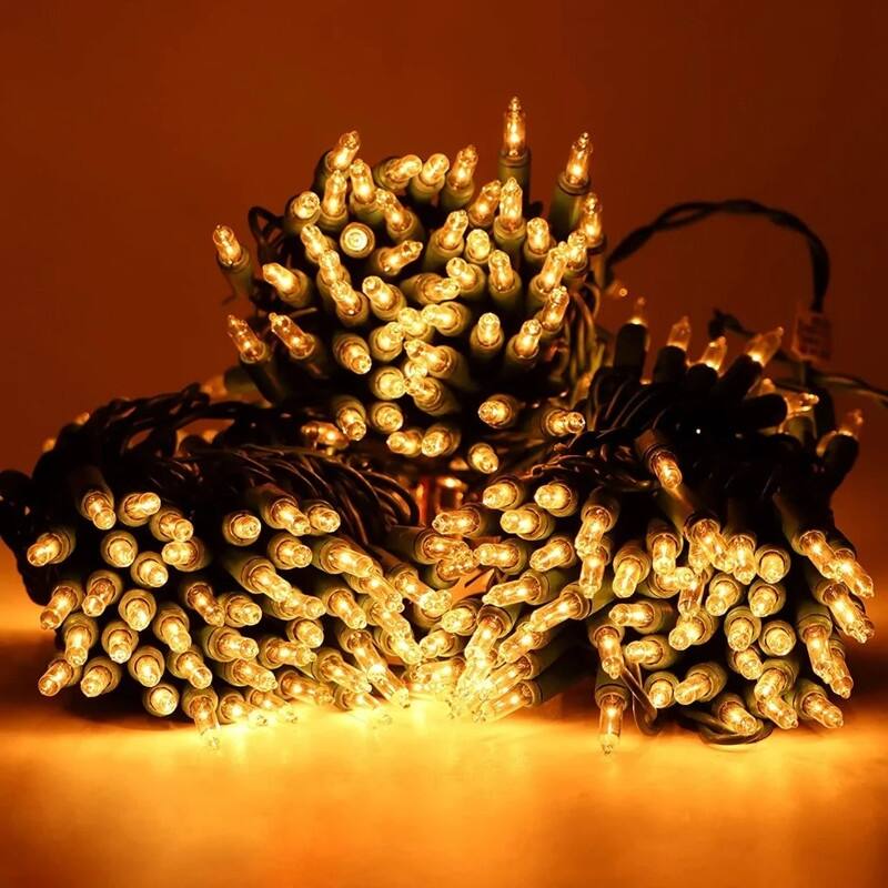 Clear White Christmas String Lights Set - Green