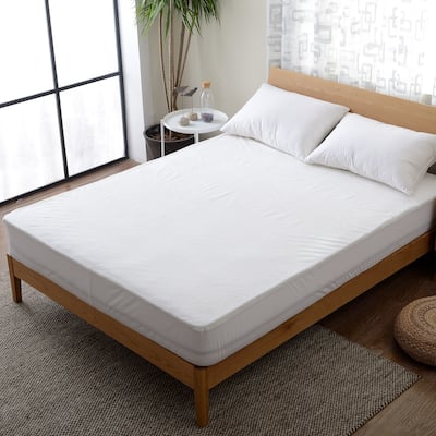 Cheer Collection Velvet Plush Waterproof Mattress Protector - White