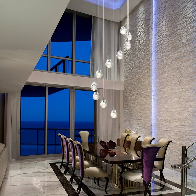10-Light LED Chandelier Chrome Chandelier Modern Chandeliers - 10-Light Chrome
