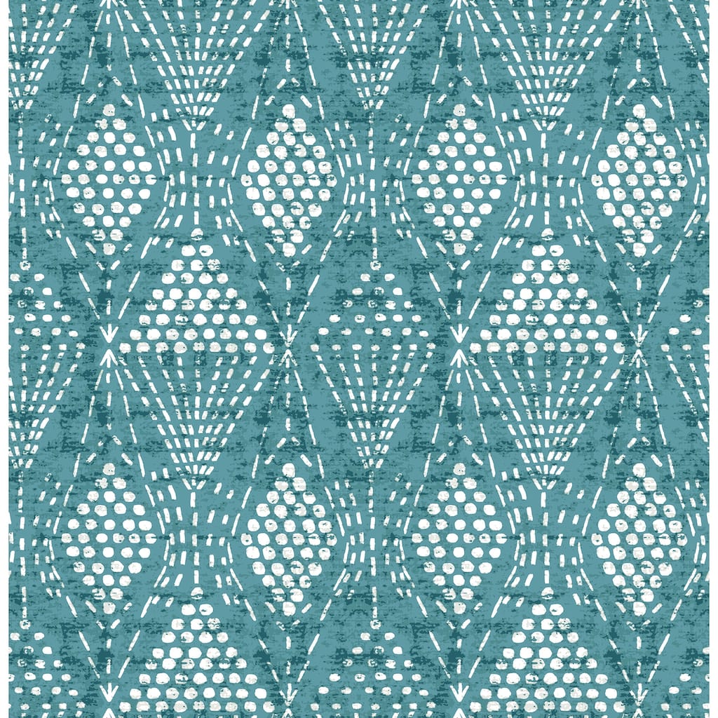 A-Street Prints Grady Teal Dotted Geometric Wallpaper