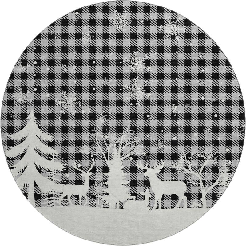 Premium Washable Super Soft Winter Reindeer Tree Mayfield Rug