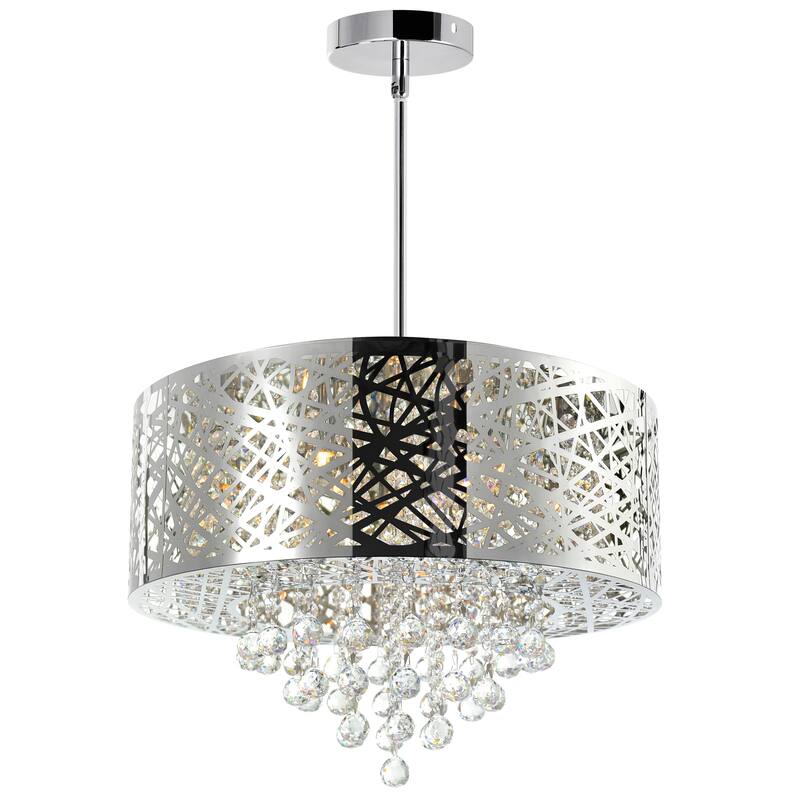 Eternity 9 Light Drum Shade Chandelier With Chrome Finish - Stainless Steel