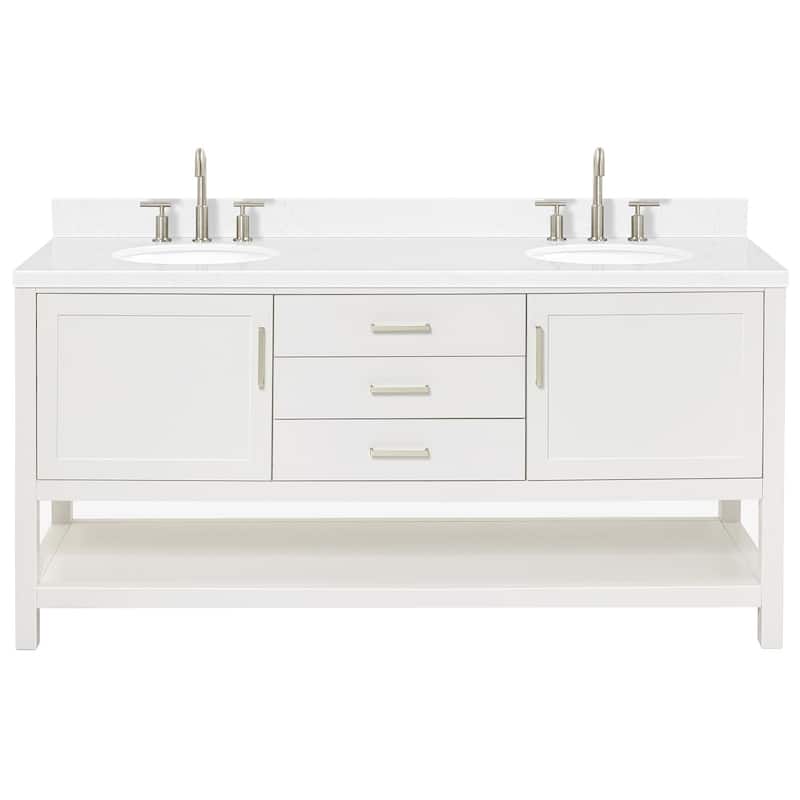 Ariel R072DCQOVO Bayhill 72" Free Standing Double Basin Vanity Set - White