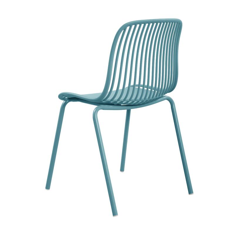 Christopher Knight Home - Eldred Outdoor Weather-Resistant Plastic Dining Chair with Metal Frame