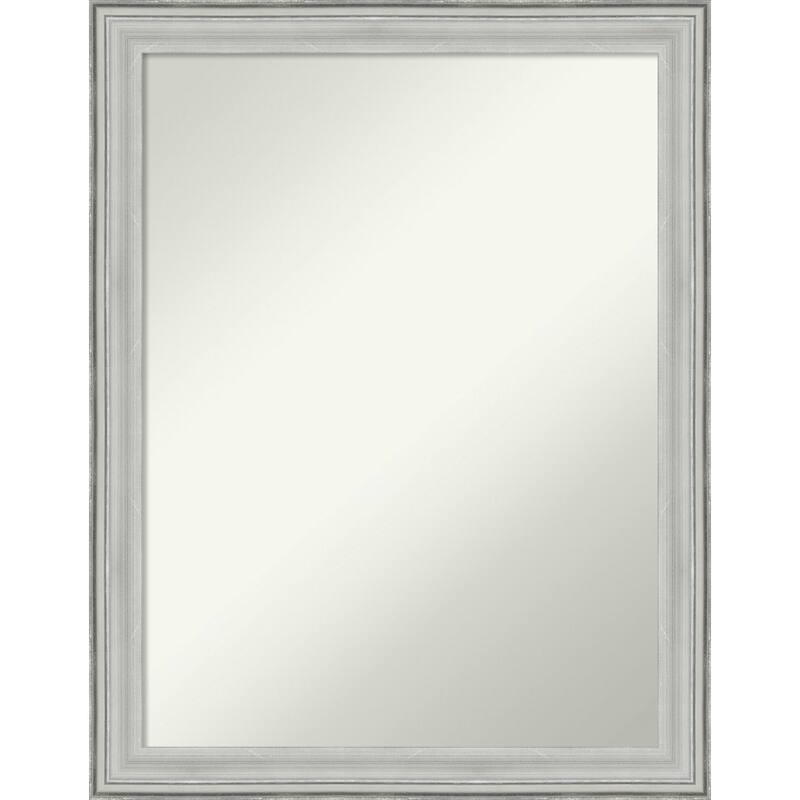 Non-Beveled Wood Bathroom Wall Mirror - Bel Volto Silver Frame