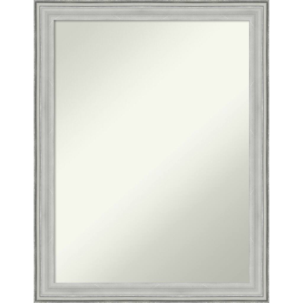 Non-Beveled Wood Bathroom Wall Mirror - Bel Volto Silver Frame