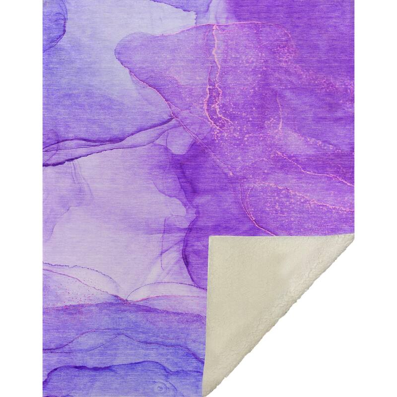 Premium Machine Washable Modern Abstract Sherpa Throw Blanket