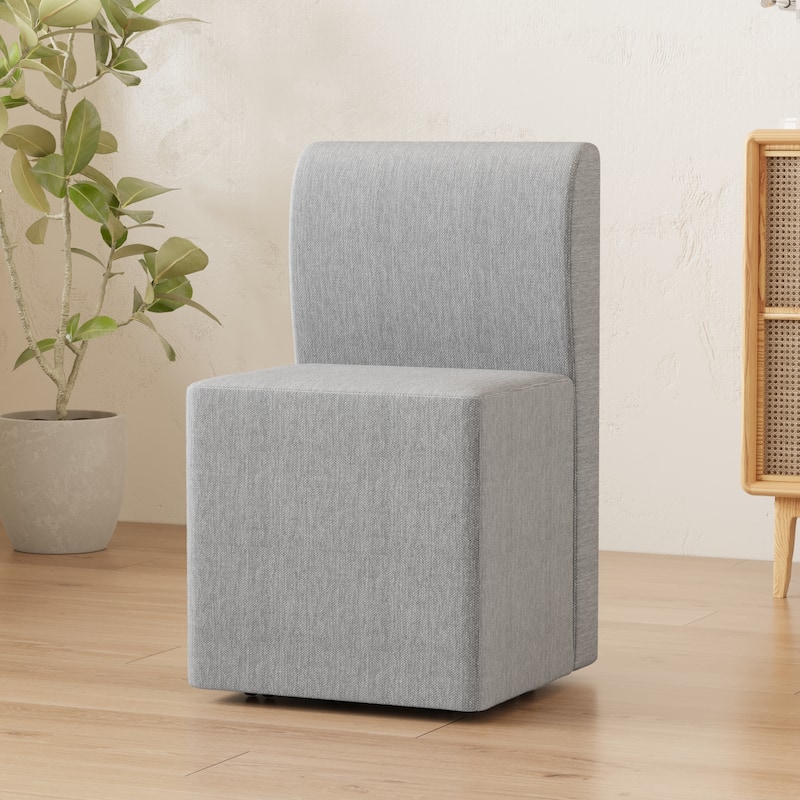 Dining Chair With Casters, Modern Rolling Dining Chair, Footstool With Wheels