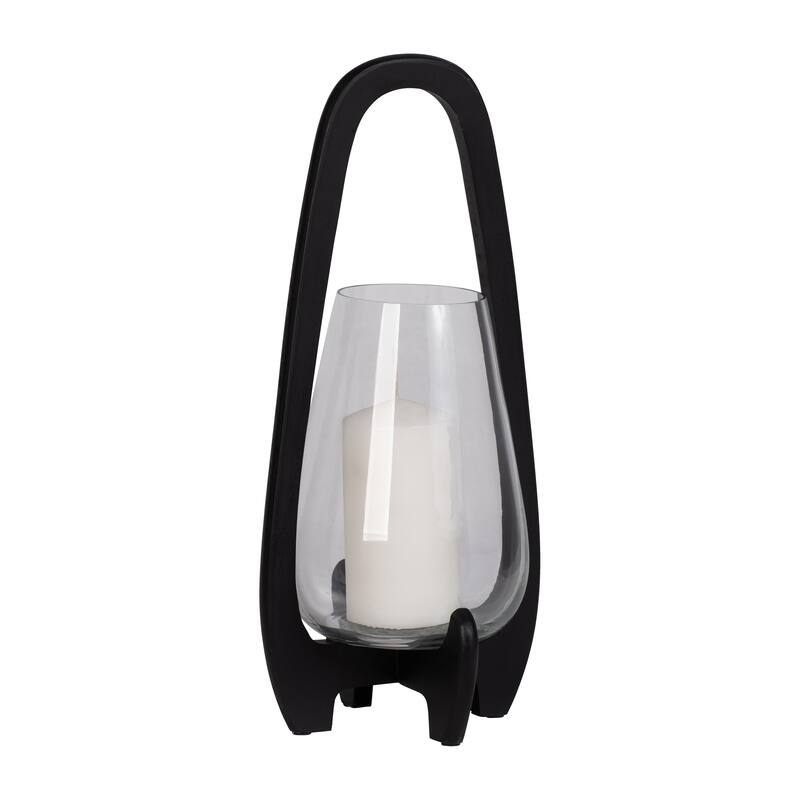 Sagebrook Home Modern Crafted Glass and Wood Lantern