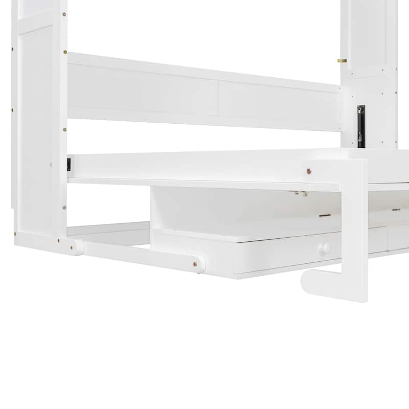 Queen Wall Murphy Bed with Flip-Down Vanity Desk by Harper&Bright Designs