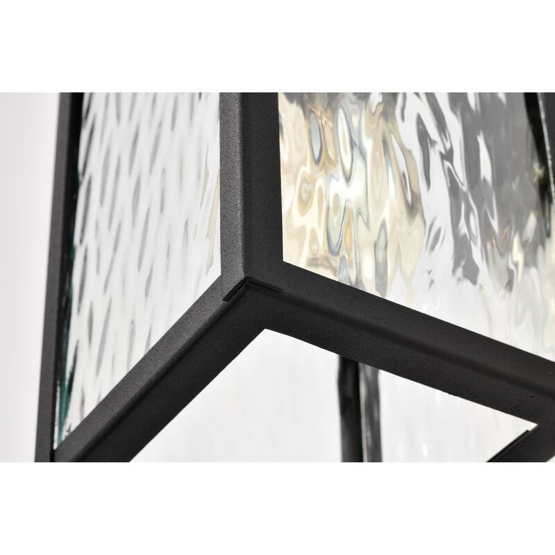 Austen Outdoor Small Wall Light Matte Black Finish Clear Water Glass