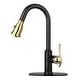 preview thumbnail 8 of 13, Two-Tone Matte Black & Rose Gold Kitchen Faucet with Deck Plate, Single Level Handle and Pull Down Sprayer Black and Glod