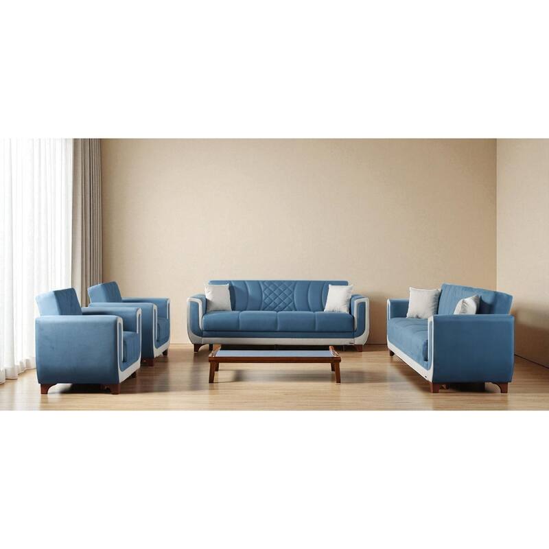 Armonia 4 Pieces Living Room Sets 2 Sofa 2 Chair - Blue