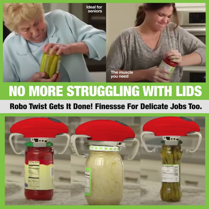Robo Twist Electric Jar Opener Automatic Hands-Free Kitchen Gadget