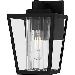 Matte Black Outdoor Wall Lantern from the Jett Collection